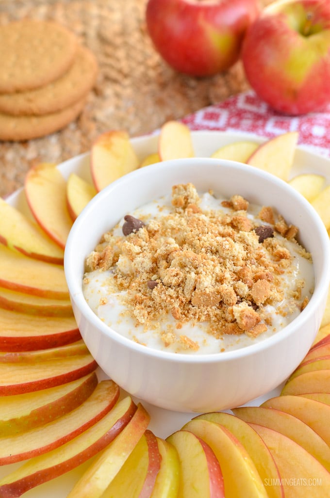 Slimming Eats Cheesecake Dip with Apple Nachos - gluten free, vegetarian, Slimming Eats and Weight Watchers friendly
