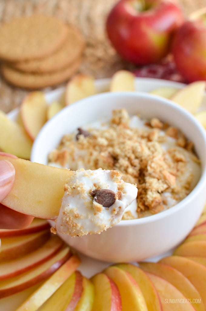 Slimming Eats Low Syn Cheesecake Dip with Apple Nachos - gluten free, vegetarian, Slimming World and Weight Watchers friendly