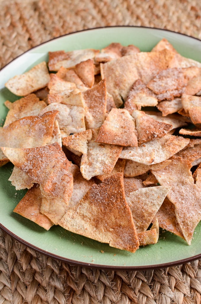 Slimming Eats Oven Baked Cinnamon Sugar Pita Chips - dairy free, vegetarian, Slimming Eats and Weight Watcher friendly