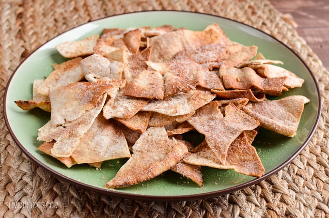 Slimming Eats Oven Baked Cinnamon Sugar Pita Chips - dairy free, vegetarian, Slimming Eats and Weight Watcher friendly Slimming Eats Oven Baked Cinnamon Sugar Pita Chips - dairy free, vegetarian, Slimming Eats and Weight Watcher friendly