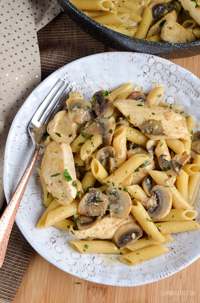 Creamy Chicken and Mushroom Pasta | Slimming Eats