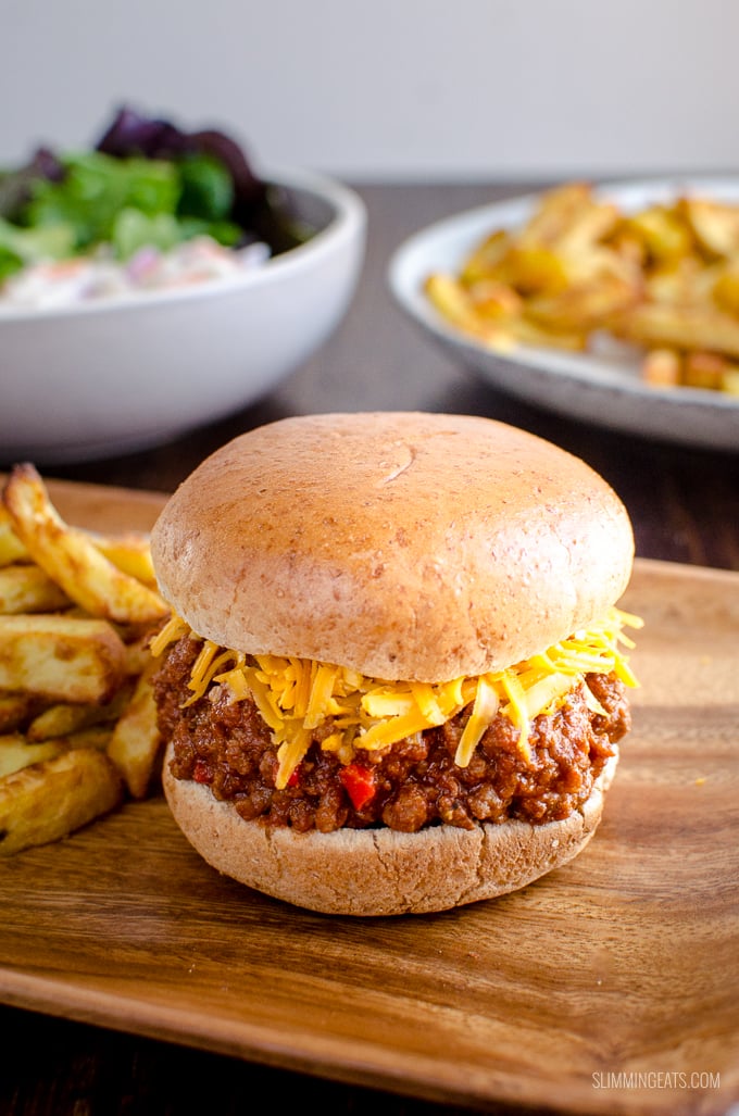 There is nothing more comforting and hearty than some Sloppy Joes mixture, sandwich between bread and some cheese. It's a sweet tangy delicious combination and the whole family will love it. | www.slimmingeats.com There is nothing more comforting and hearty than some Sloppy Joes mixture, sandwich between bread and some cheese. It's a sweet tangy delicious combination and the whole family will love it. | www.slimmingeats.com