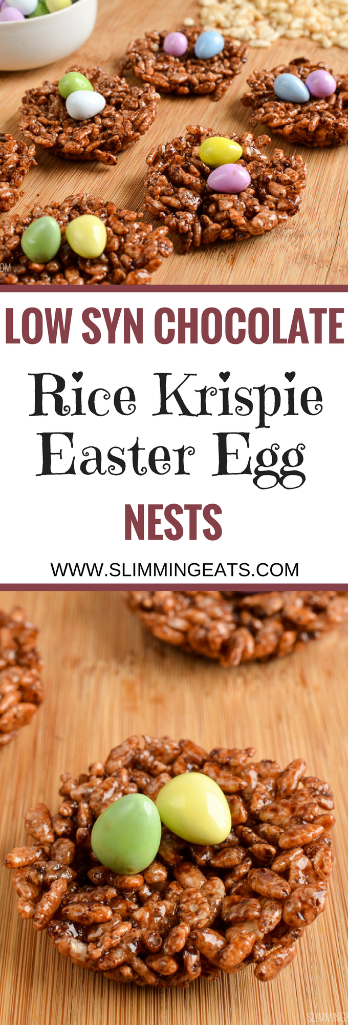 Slimming Eats Low Syn Chocolate Rice Krispie Easter Egg Nests - vegetarian, Slimming World and Weight Watchers friendly