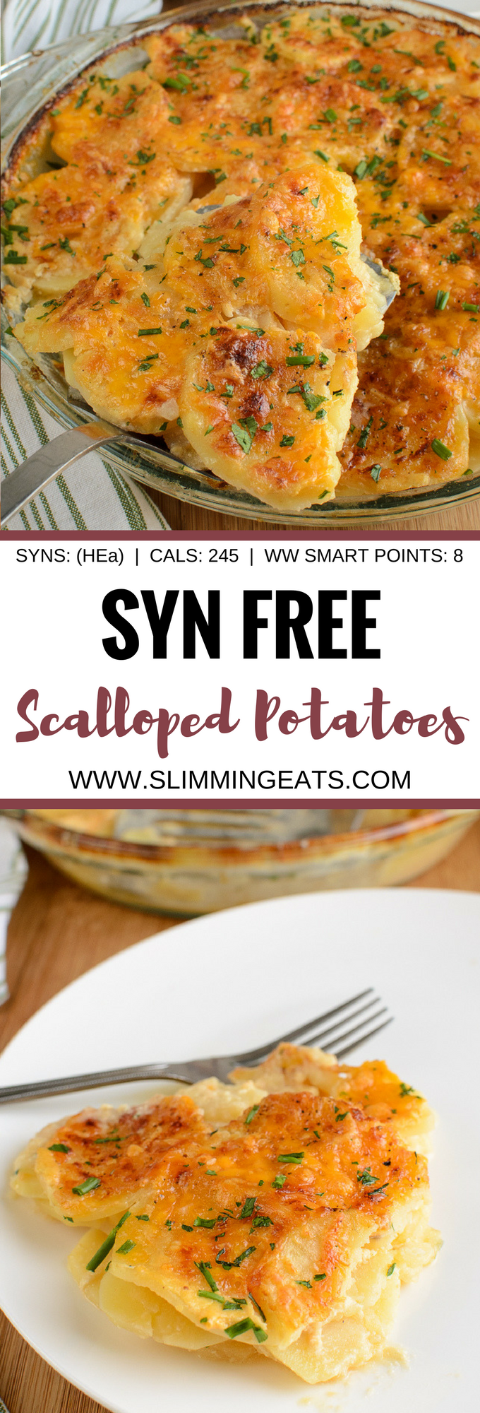 Slimming Eats Syn Free Scalloped Potatoes - gluten free, vegetarian, Slimming World and Weight Watchers friendly