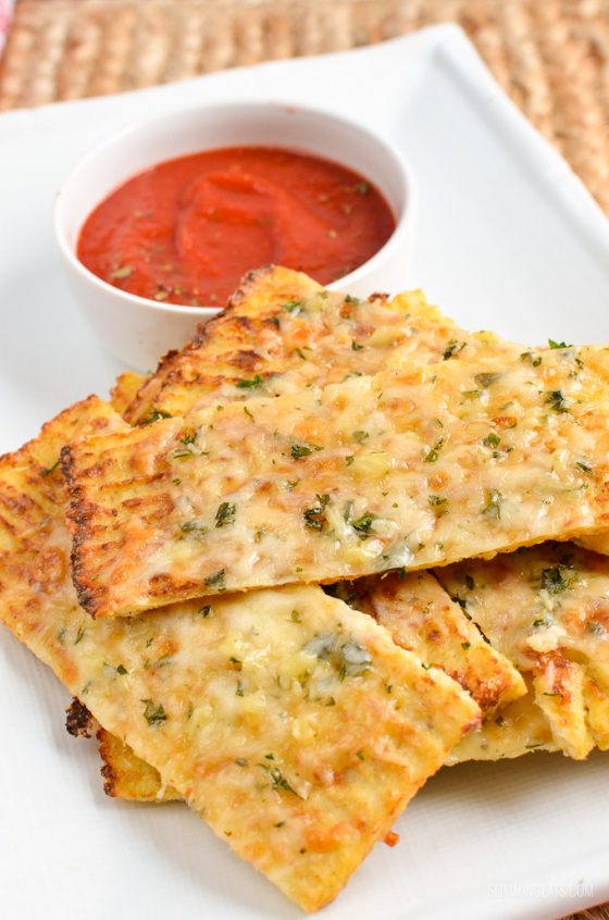 Cheesy Cauliflower Garlic Bread Slimming Eats