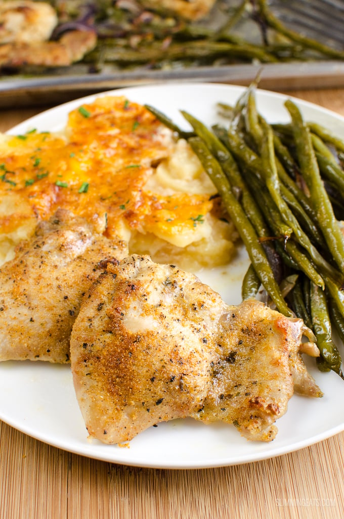 Slimming Eats Garlic Chicken and French Bean Tray bake - gluten free, dairy free, paleo, Slimming Eats and Weight Watchers friendly