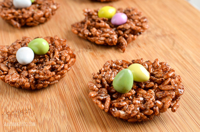 Slimming Eats Chocolate Rice Krispie Easter Egg Nests - vegetarian, Slimming Eats and Weight Watchers friendly