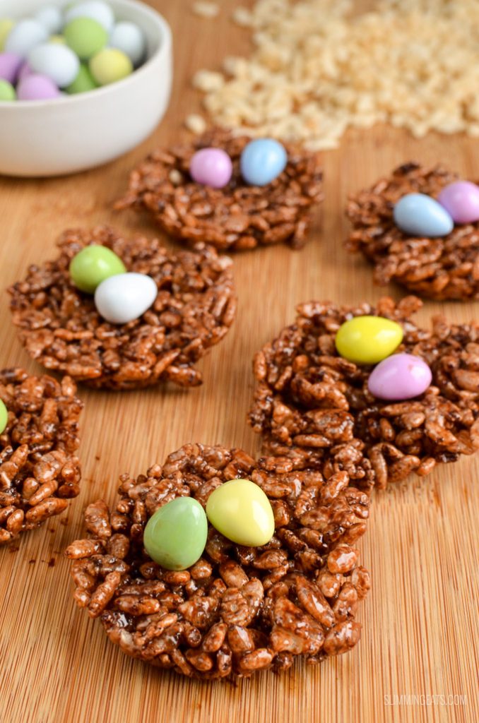 Chocolate Rice Krispie Easter egg Nests Slimming Eats