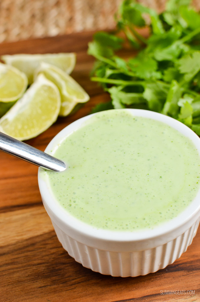 Slimming Eats Syn Free Cilantro Lime Dressing - gluten free, vegetarian, Slimming World and Weight Watchers friendly