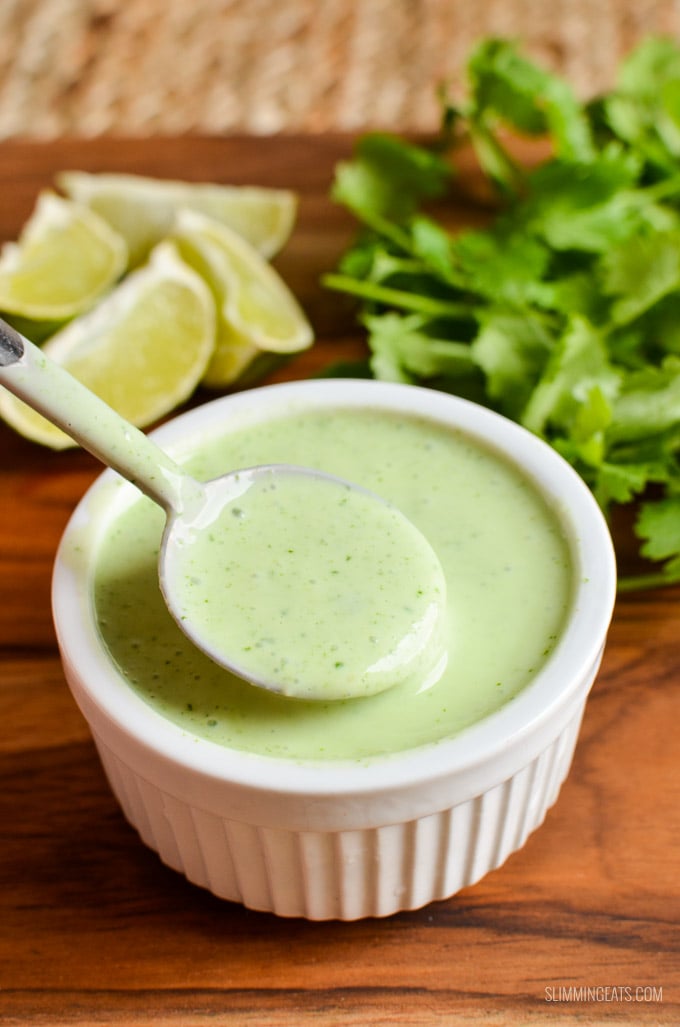 Slimming Eats Cilantro Lime Dressing - gluten free, vegetarian, Slimming Eats and Weight Watchers friendly