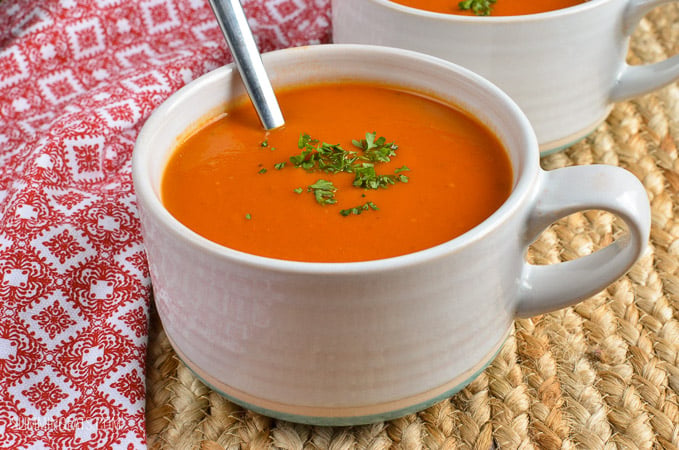 Slimming Eats - Cream of Tomato Soup - gluten free, vegetarian, Slimming Eats and Weight Watchers friendly