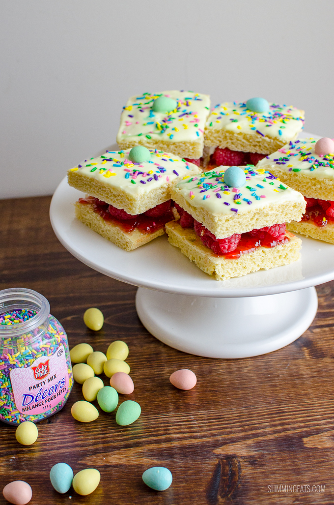 Delicious Mini Egg Sponge Cake - a yummy cake that you will want to make again and again. Slimming Eats and Weigh Watchers friendly