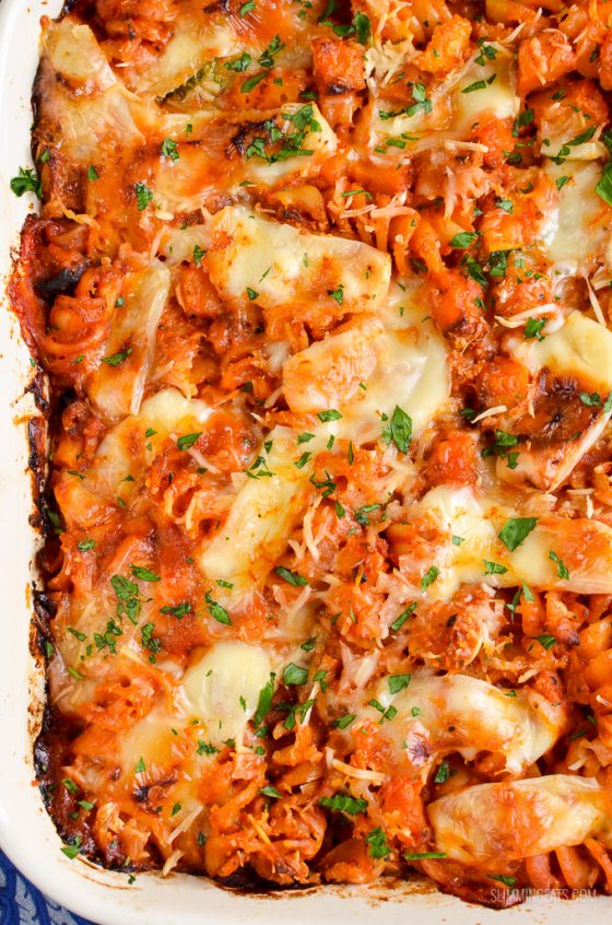 Roasted Butternut Squash Zucchini Pasta Bake Slimming Eats