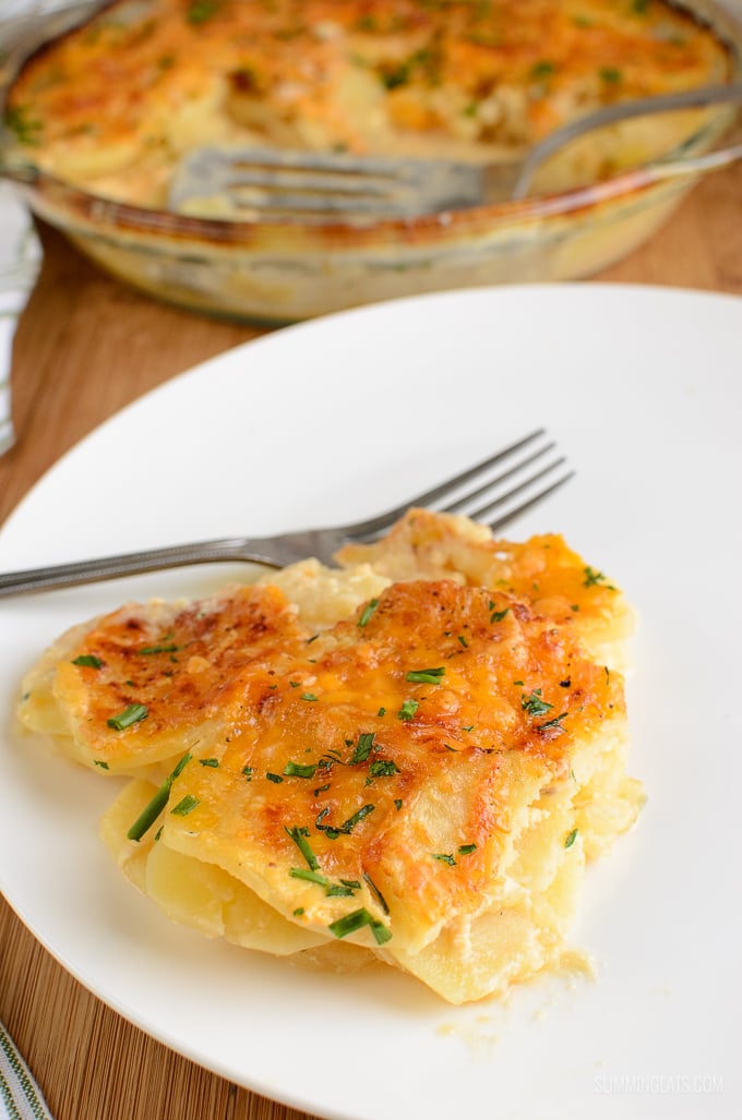 Slimming Eats Scalloped Potatoes - gluten free, vegetarian, Slimming Eats and Weight Watchers friendly
