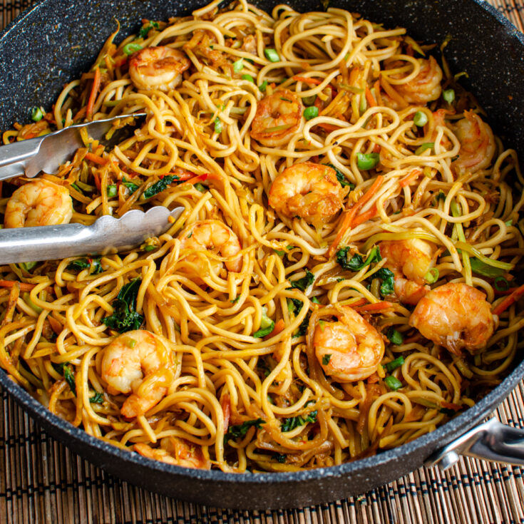 Sweet Chilli Prawns and Noodles
