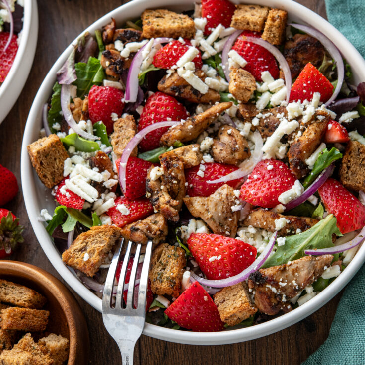 Chicken, Feta and Strawberry Salad