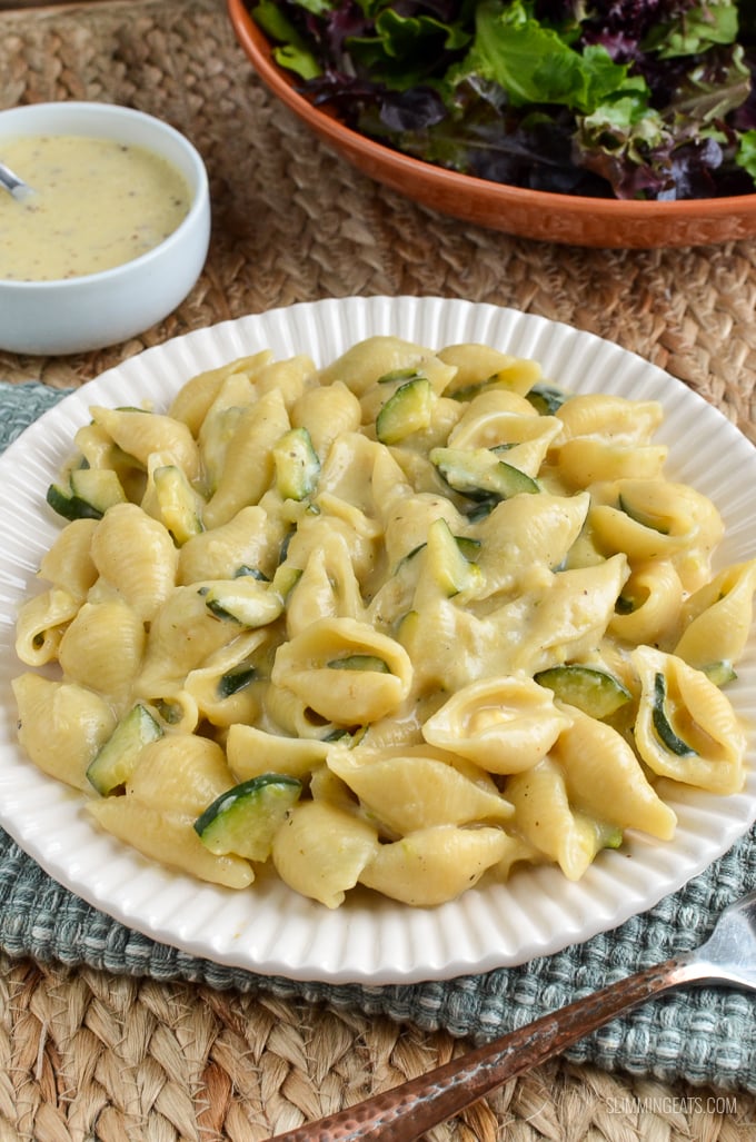 Slimming Eats One Pot Creamy Zucchini Pasta - vegetarian, Slimming Eats and Weight Watchers friendly