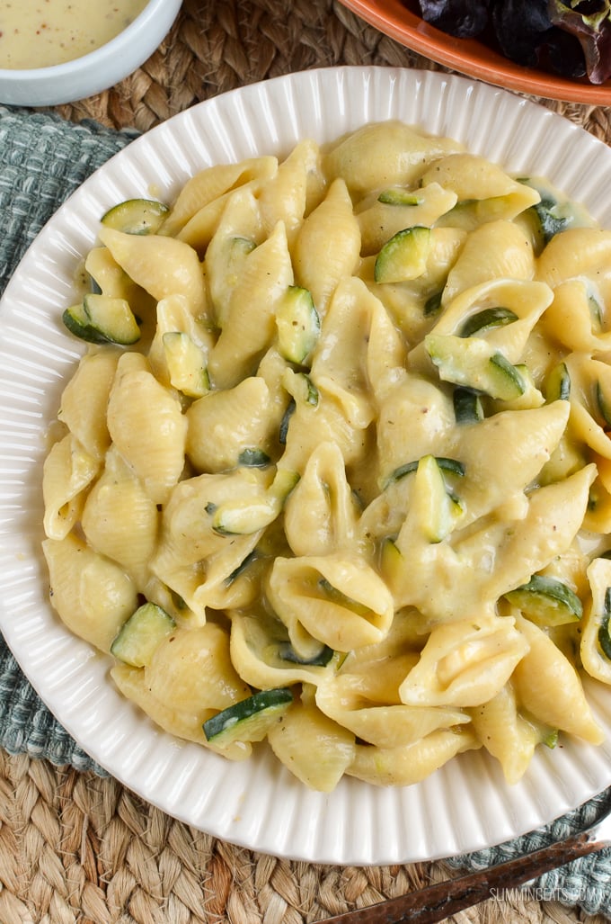 Slimming Eats One Pot Creamy Zucchini Pasta - vegetarian, Slimming Eats and Weight Watchers friendly