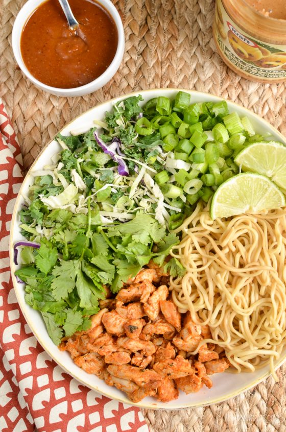Peanut Chicken Noodle Salad Bowl Slimming Eats