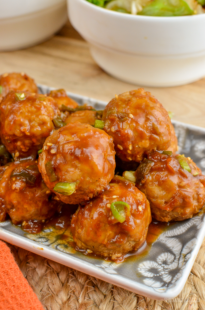 Slimming Eats - Apricot Chicken Meatballs - gluten free, dairy free, Slimming World and Weight Watchers friendly