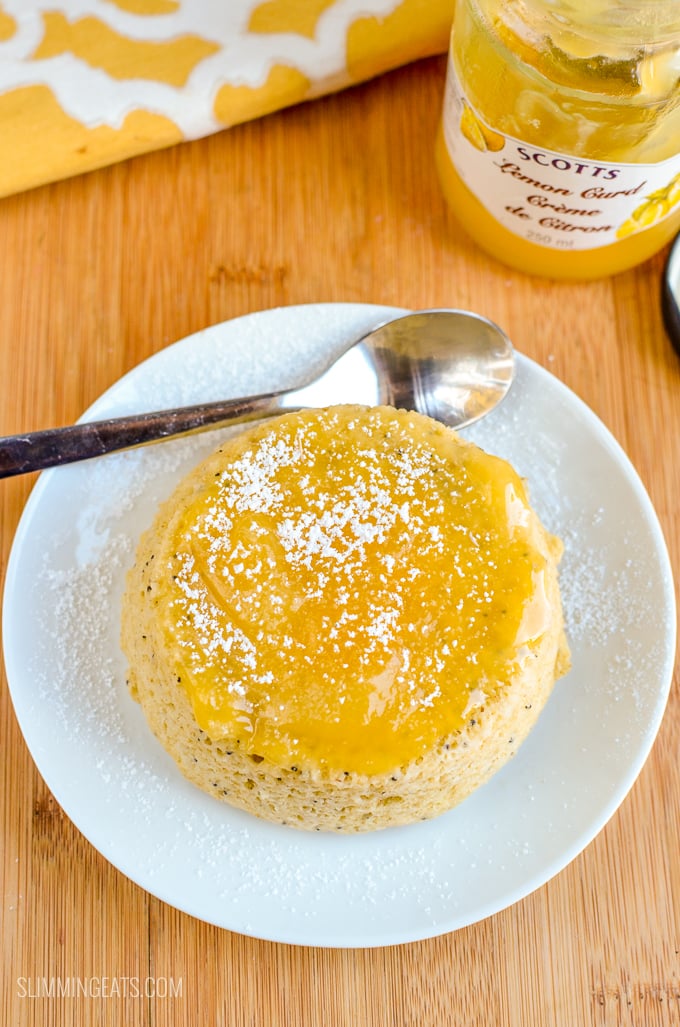 Delicious Lemon Poppy Seed Mug Cake in just 2 minutes - perfect for when you are craving cake.