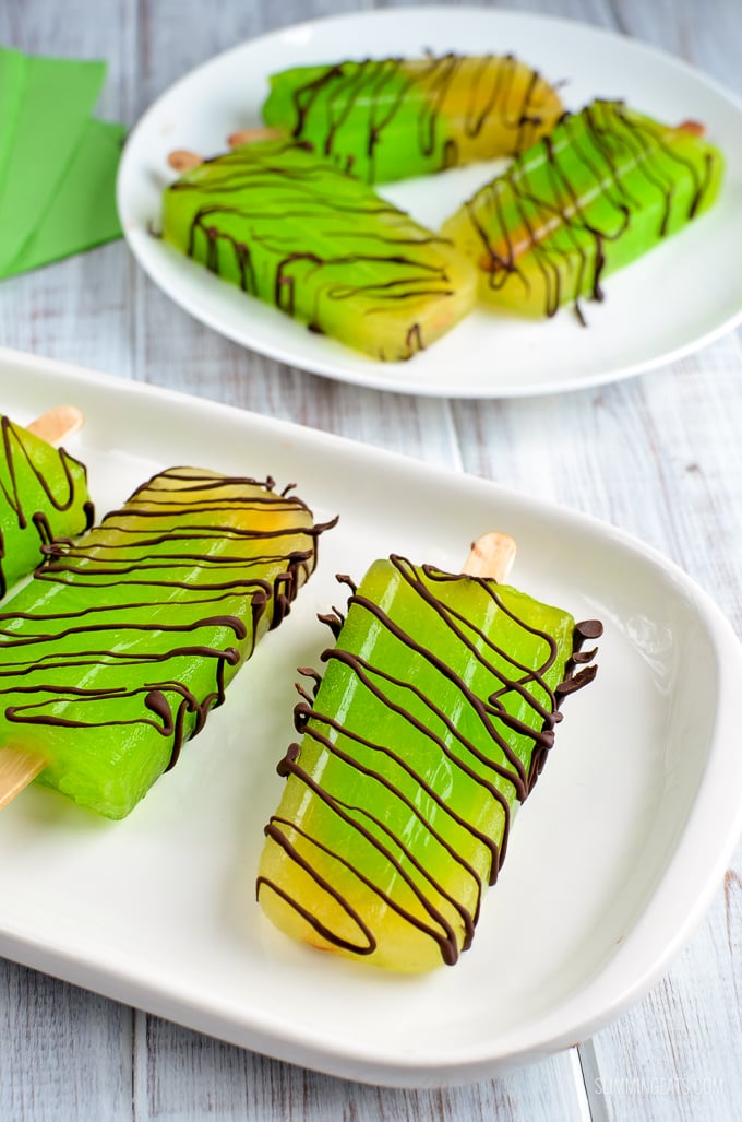 Slimming Eats Lime Chocolate Drizzle Popsicles - gluten free, Slimming World and Weight Watchers friendly