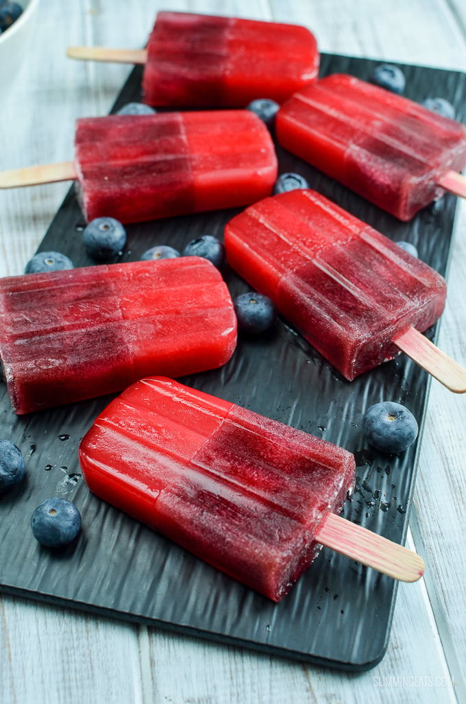 Raspberry Jelly and Blueberry Popsicles - gluten free, dairy free, Slimming and Weight Watchers friendly