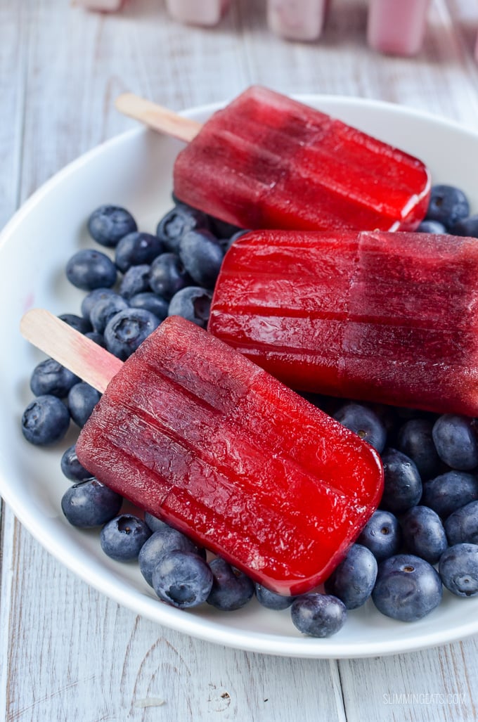 Raspberry Jelly and Blueberry Popsicles - gluten free, dairy free, Slimming and Weight Watchers friendly