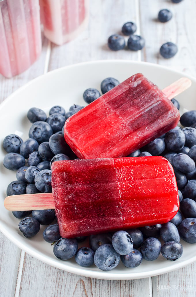 Raspberry Jelly and Blueberry Popsicles - gluten free, dairy free, Slimming and Weight Watchers friendly