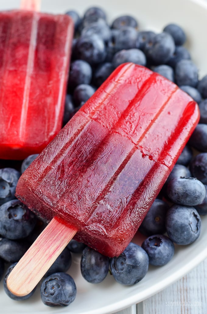 Raspberry Jelly and Blueberry Popsicles - gluten free, dairy free, Slimming and Weight Watchers friendly