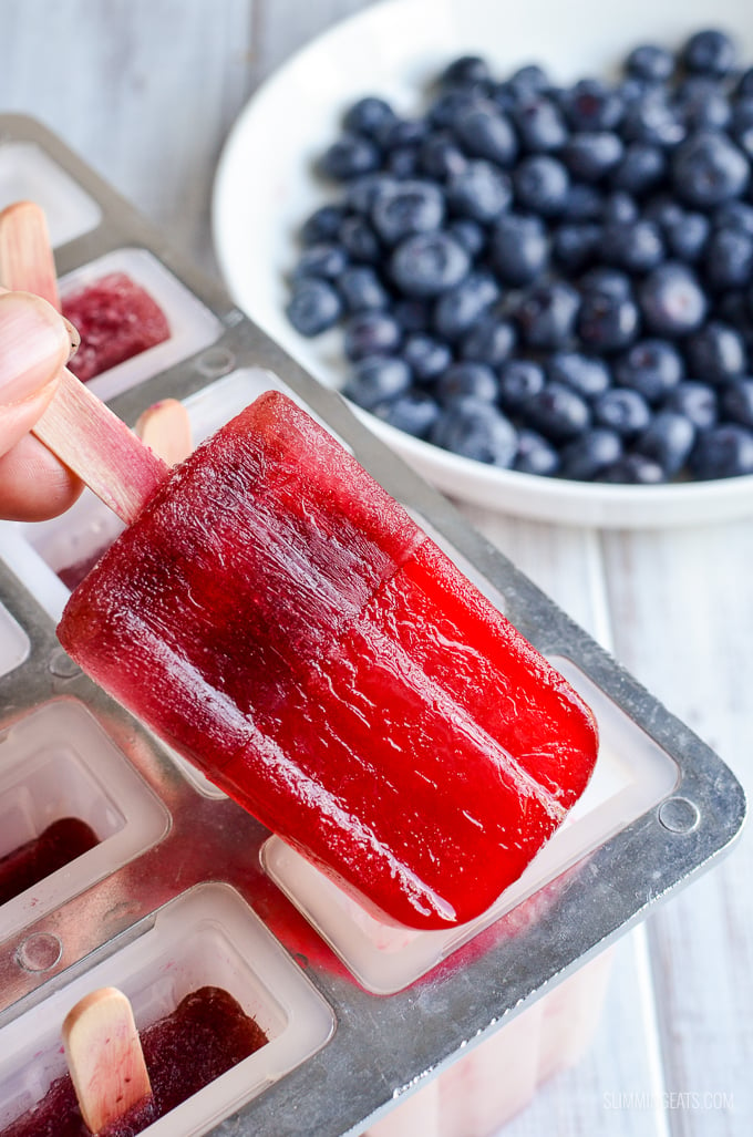 Raspberry Jelly and Blueberry Popsicles - gluten free, dairy free, Slimming and Weight Watchers friendly