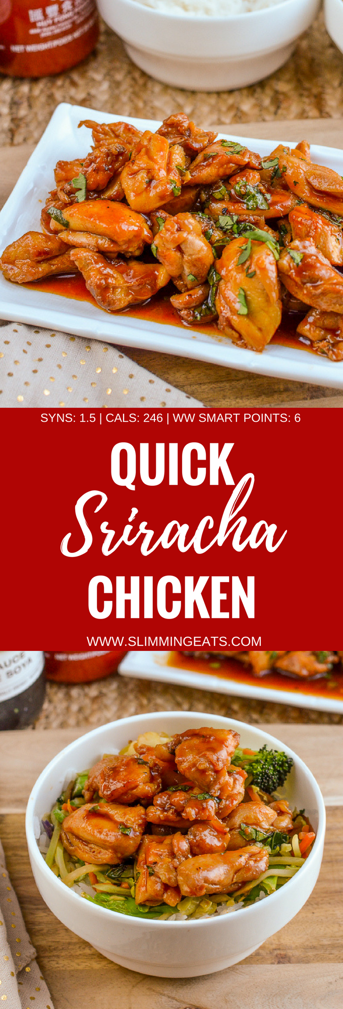 Slimming Eats Quick Sriracha Chicken - gluten free, dairy free, Slimming World and Weight Watchers friendly