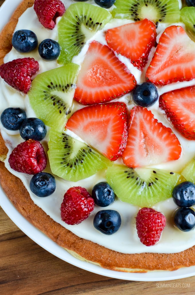 Slimming Eats Low Syn Fruit Pizza - gluten free, vegetarian, Slimming World and Weight Watchers friendly