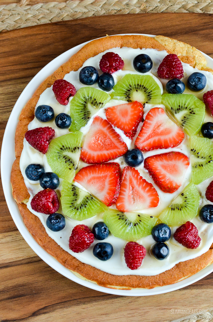 Slimming Eats Low Syn Fruit Pizza - gluten free, vegetarian, Slimming World and Weight Watchers friendly