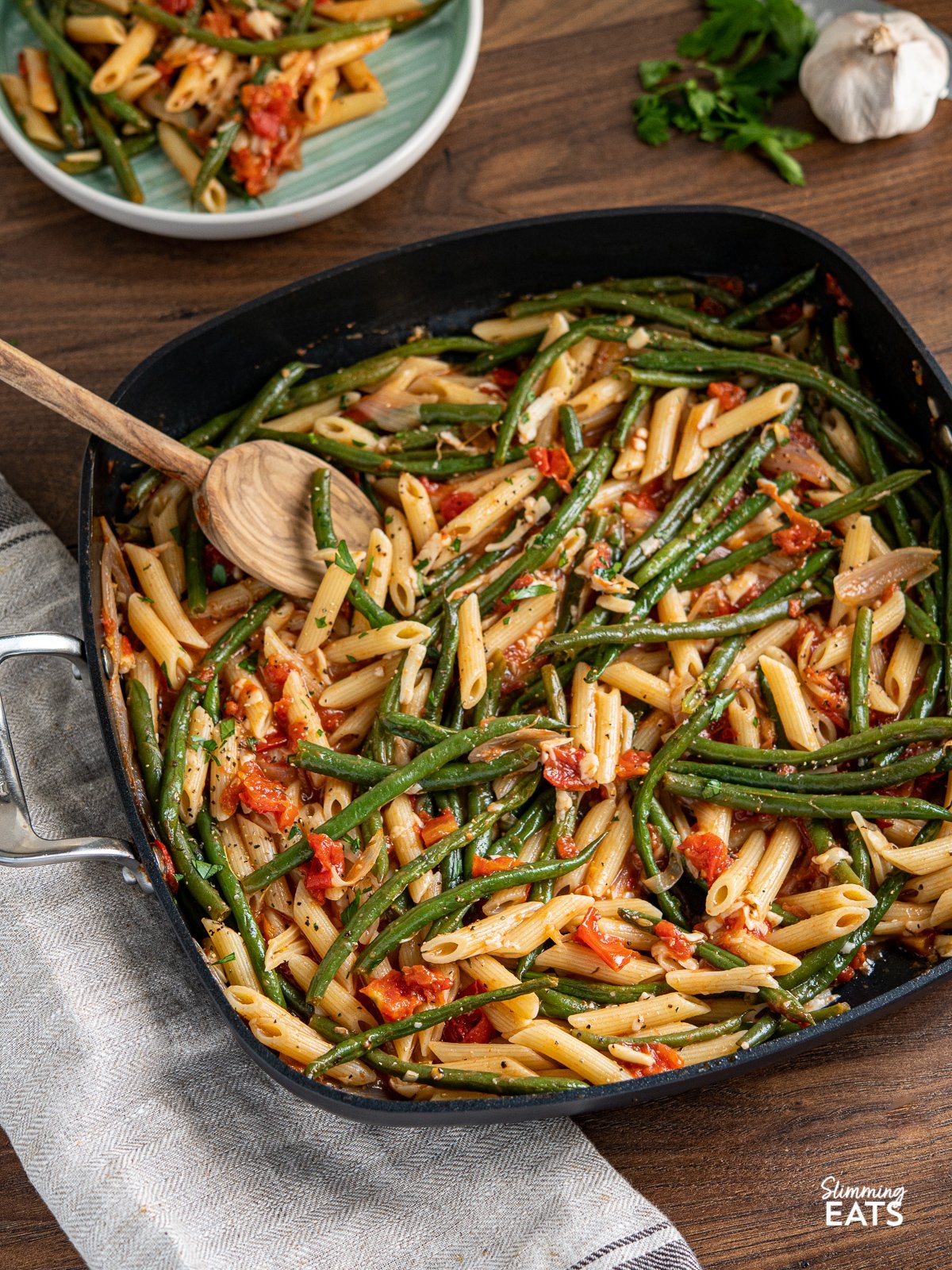 Roasted Green Bean and Tomato Pasta Slimming Eats Recipe