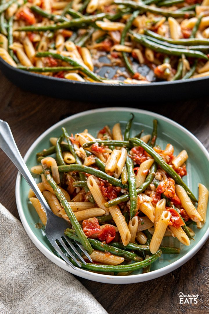 Roasted Green Bean and Tomato Pasta Slimming Eats Recipe