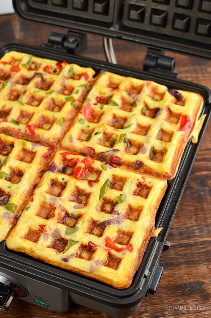 Slimming Eats Easy Waffle Omelette - gluten free, vegetarian, Slimming Eats and Weight Watchers friendly