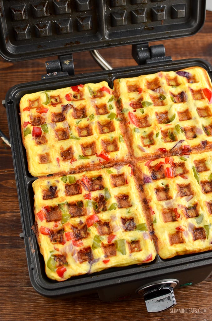 Slimming Eats Easy Waffle Omelette - gluten free, vegetarian, Slimming Eats and Weight Watchers friendly