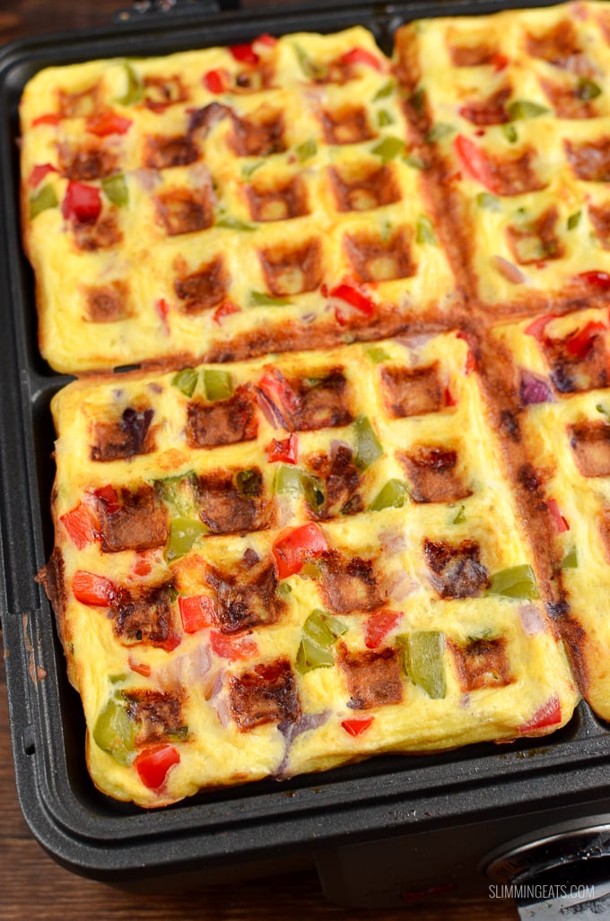 Slimming Eats Easy Waffle Omelette - gluten free, vegetarian, Slimming Eats and Weight Watchers friendly