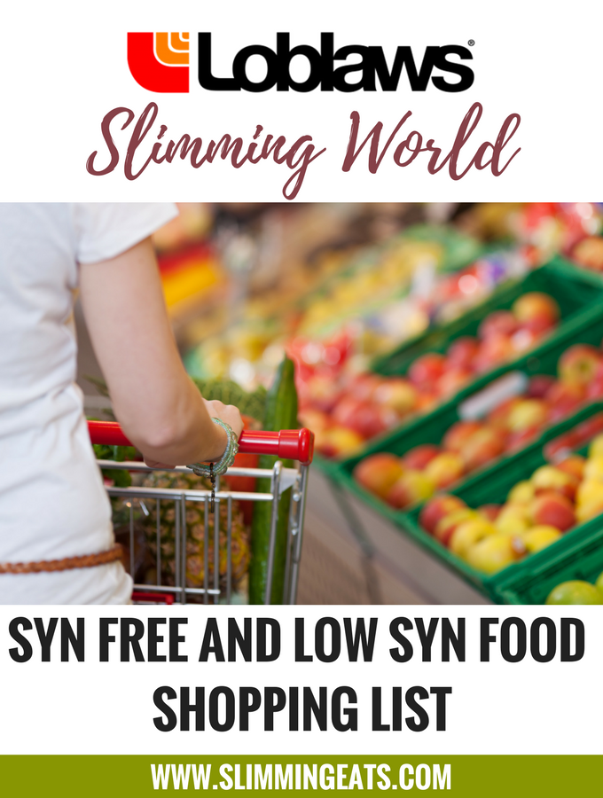 Loblaws Slimming World Syn Free and Low Syn Food list