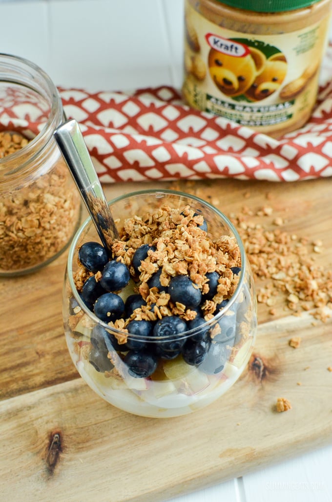 Slimming Eats 3 Ingredient Peanut Butter Granola - gluten free, dairy free, vegetarian, Slimming World and Weight Watchers friendly