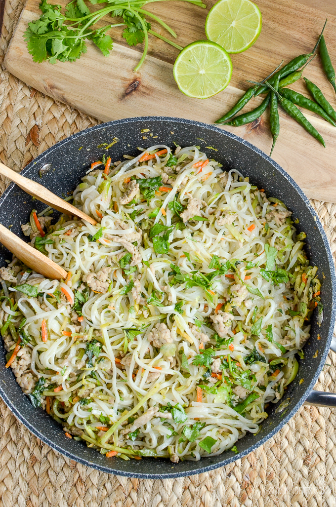 Slimming Eats Thai Chicken Noodles - gluten free, dairy free, Slimming Eats and Weight Watchers friendly 