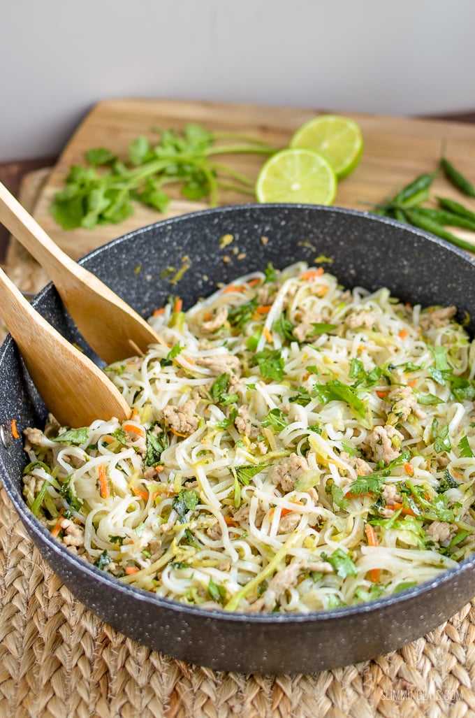 Slimming Eats Thai Chicken Noodles - gluten free, dairy free, Slimming Eats and Weight Watchers friendly
