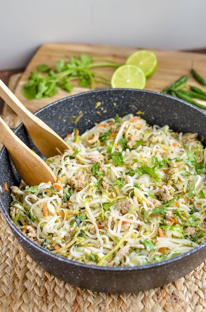 Slimming Eats Thai Chicken Noodles - gluten free, dairy free, Slimming Eats and Weight Watchers friendly 