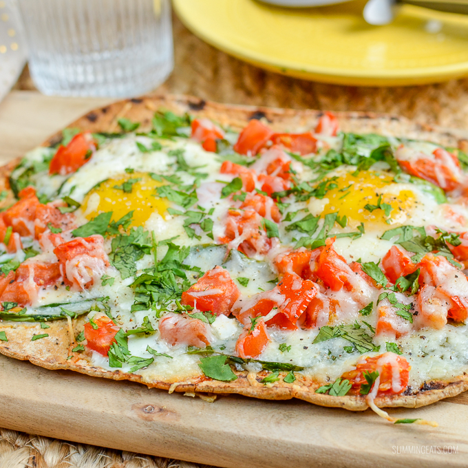 Slimming Eats Syn Free Breakfast Pizza - vegetarian, Slimming World and Weight Watchers friendly