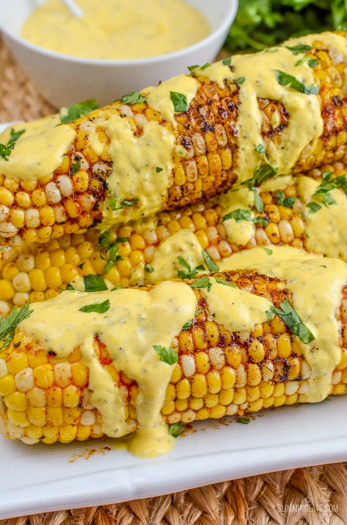 Slimming Eats Indian Spiced Corn on the Cob - gluten free, vegetarian, Slimming World and Weight Watchers friendly