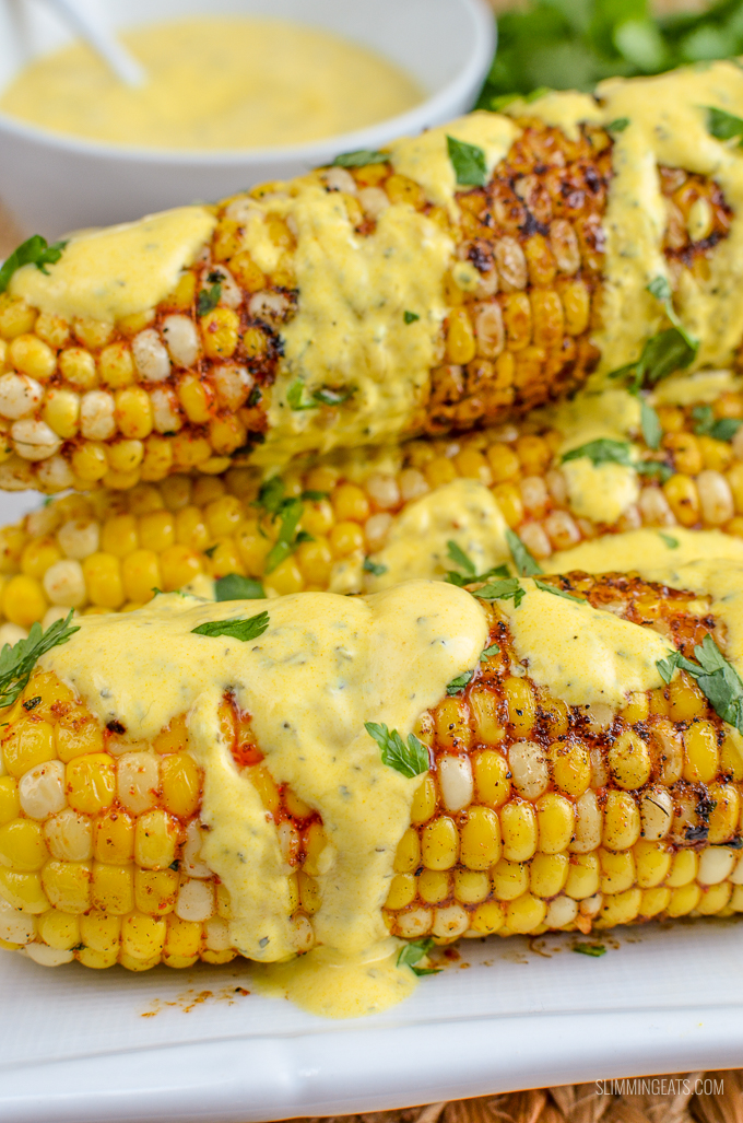 Slimming Eats Indian Spiced Corn on the Cob - gluten free, vegetarian, Slimming World and Weight Watchers friendly