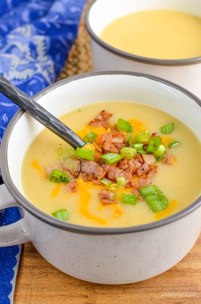 Loaded Baked Potato Soup - gluten free, Slimming Eats and Weight Watchers friendly