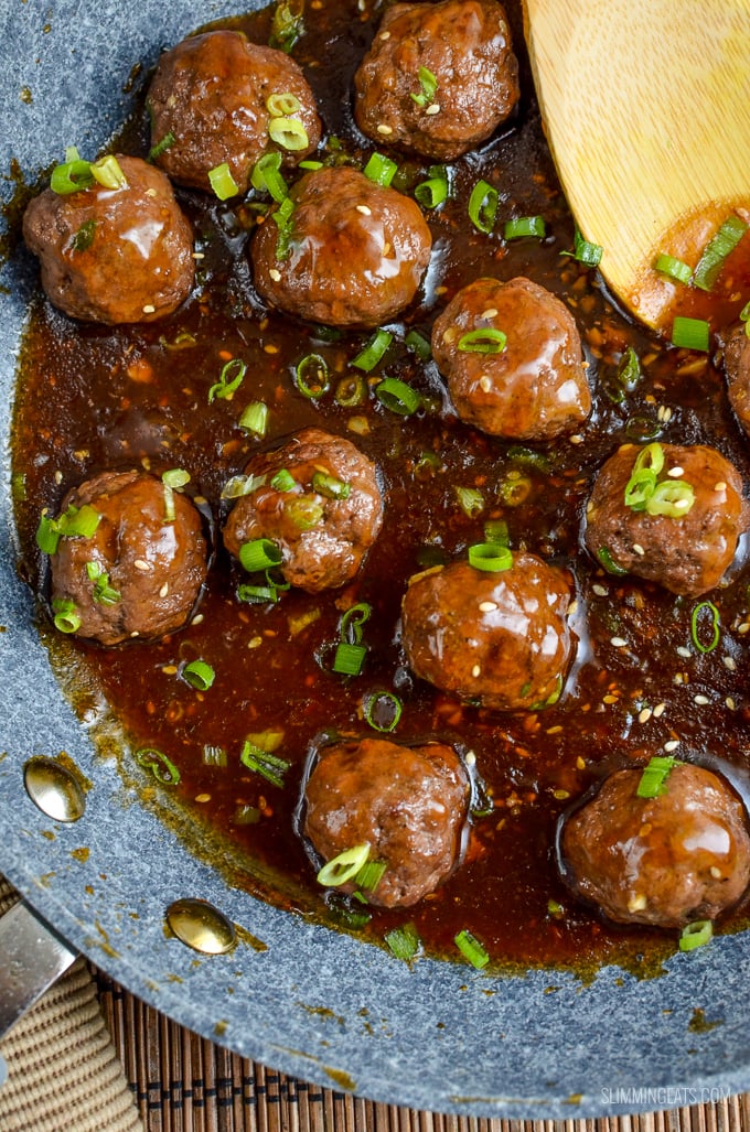 Slimming Eats Teriyaki Meatballs - gluten free, dairy free, Slimming and Weight Watchers friendly