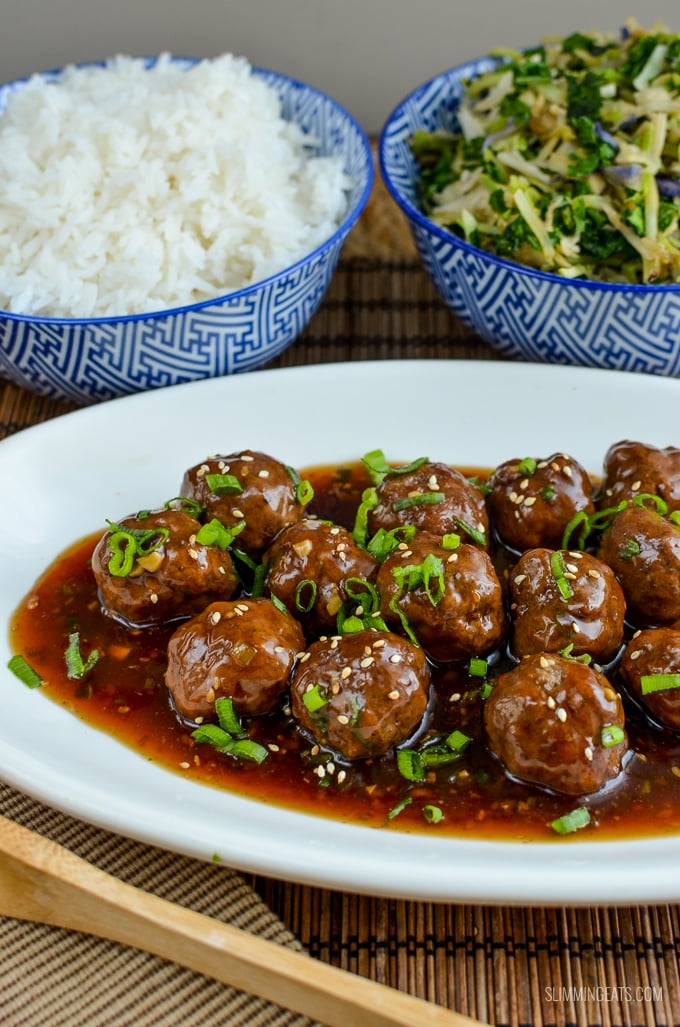 Slimming Eats Teriyaki Meatballs - gluten free, dairy free, Slimming World and Weight Watchers friendly